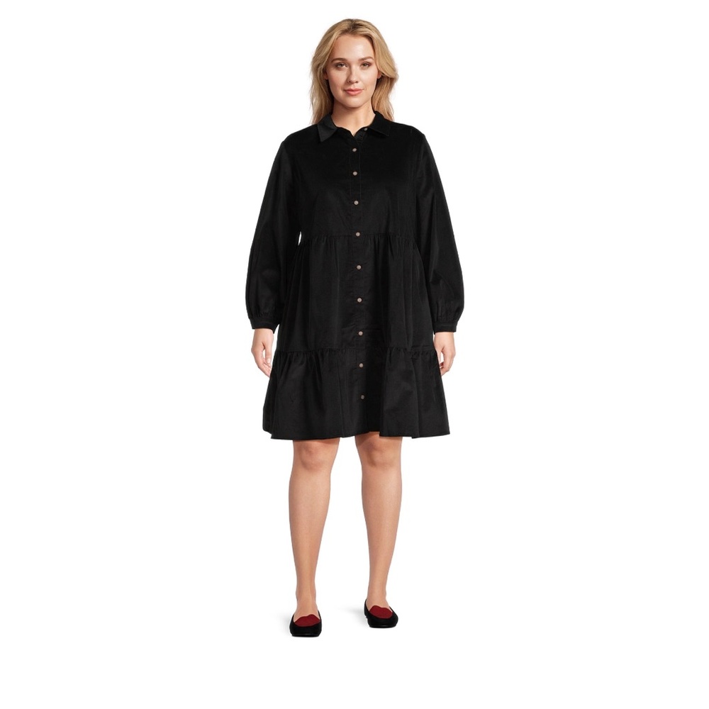 Terra & Sky Women’s Plus Size Tiered Corduroy Dress